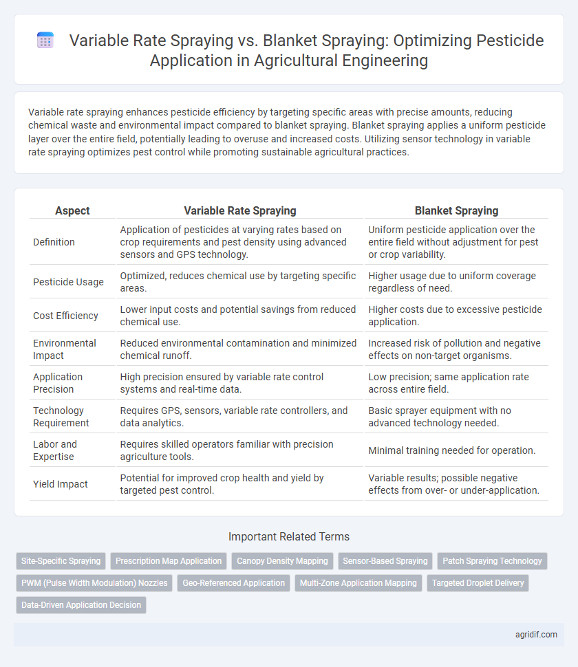 Variable Rate Spraying vs. Blanket Spraying: Optimizing Pesticide Application in Agricultural Engineering