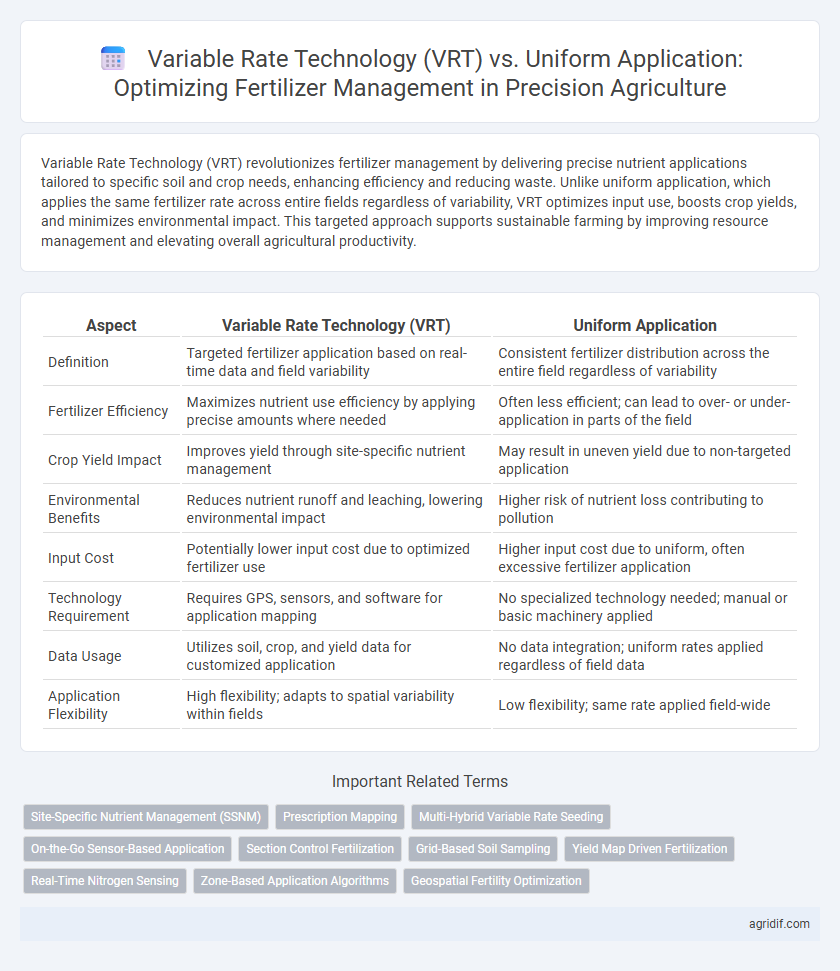 Variable Rate Technology (VRT) vs. Uniform Application: Optimizing Fertilizer Management in Precision Agriculture