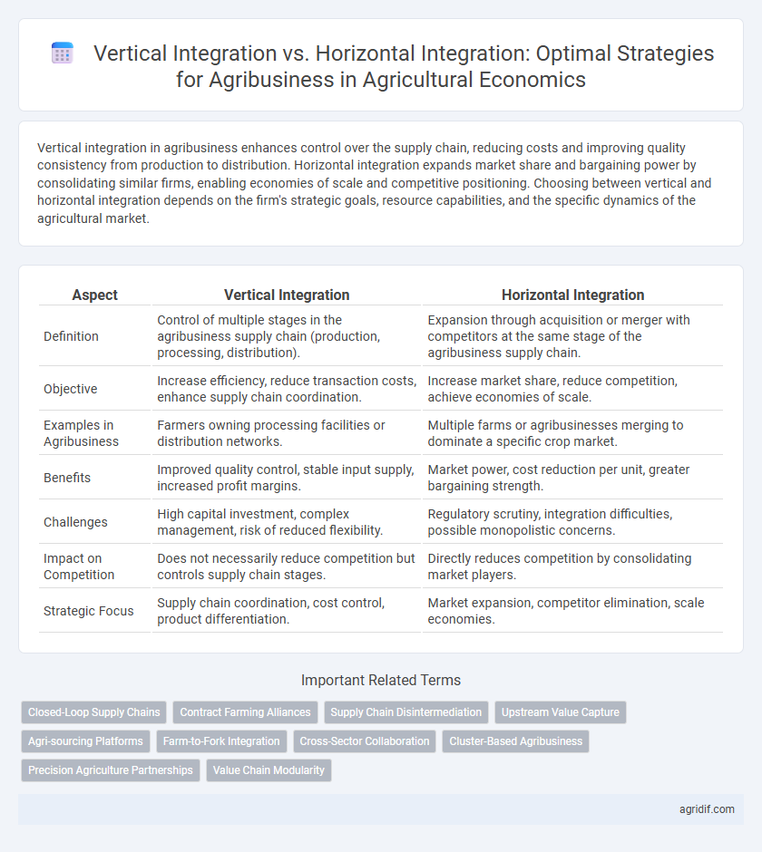 Vertical Integration vs. Horizontal Integration: Optimal Strategies for Agribusiness in Agricultural Economics