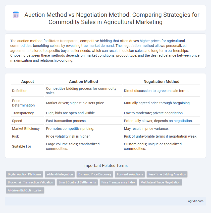 Auction Method vs Negotiation Method: Comparing Strategies for Commodity Sales in Agricultural Marketing