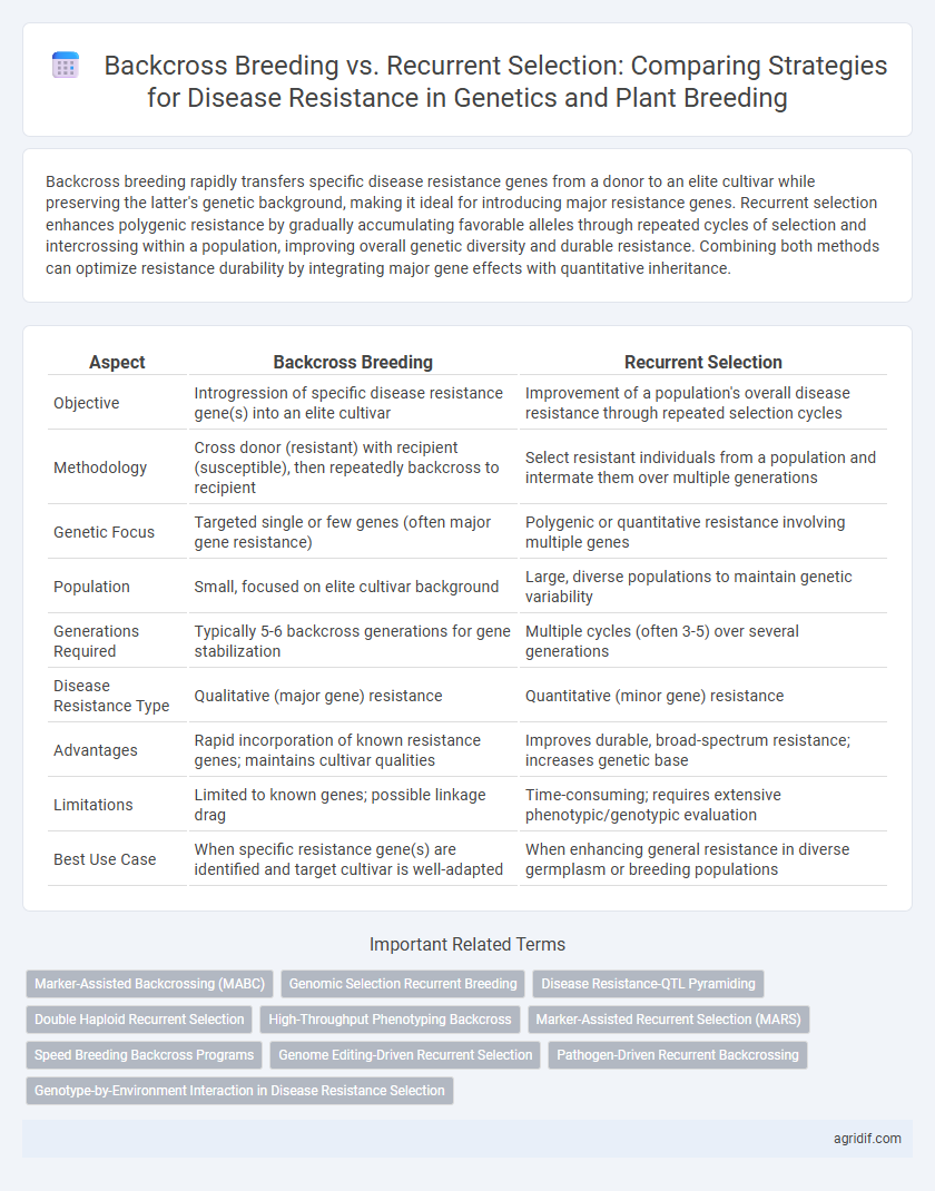 Backcross Breeding vs. Recurrent Selection: Comparing Strategies for Disease Resistance in Genetics and Plant Breeding