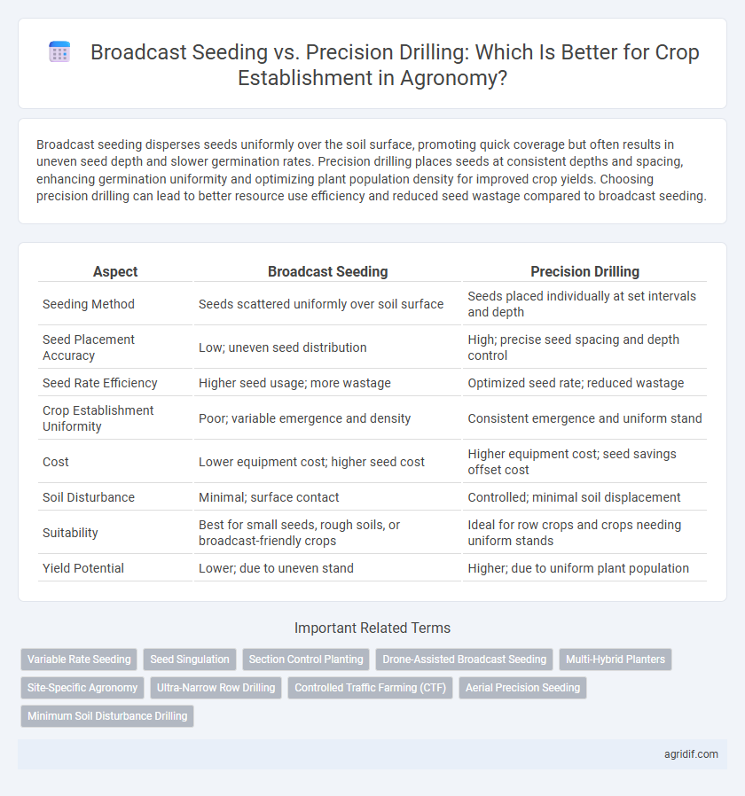 Broadcast Seeding vs. Precision Drilling: Which Is Better for Crop Establishment in Agronomy?