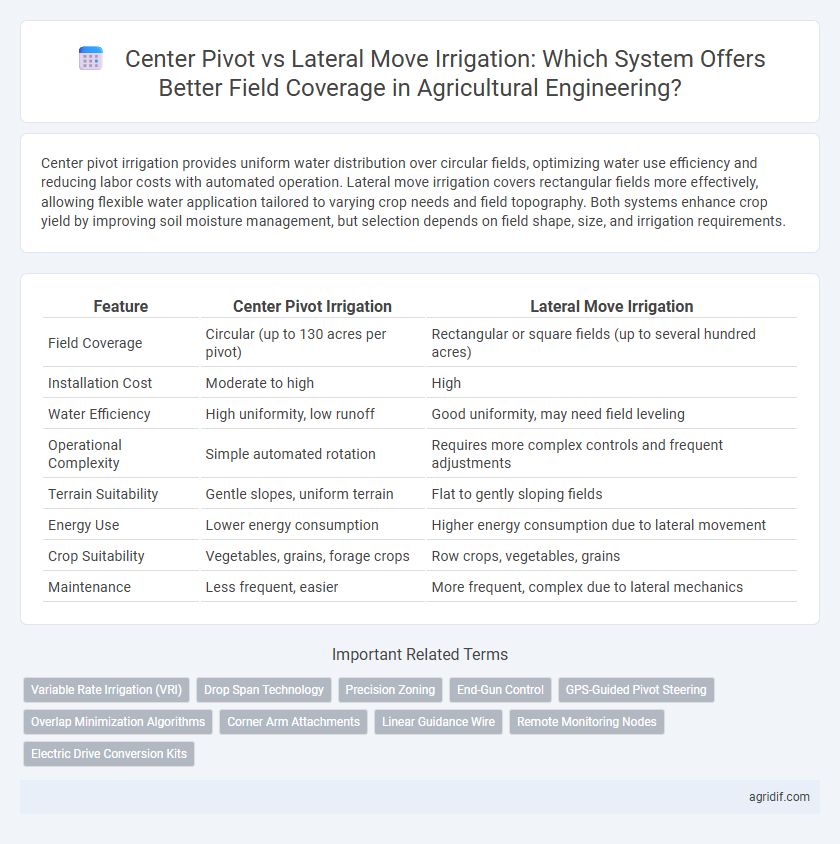 Center Pivot vs Lateral Move Irrigation: Which System Offers Better Field Coverage in Agricultural Engineering?