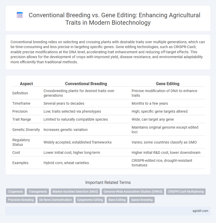 Conventional Breeding vs. Gene Editing: Enhancing Agricultural Traits in Modern Biotechnology