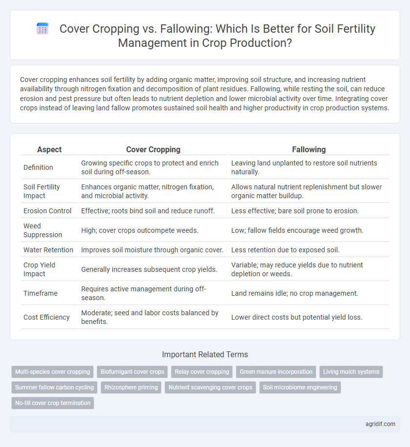 Cover Cropping vs. Fallowing: Which Is Better for Soil Fertility Management in Crop Production?