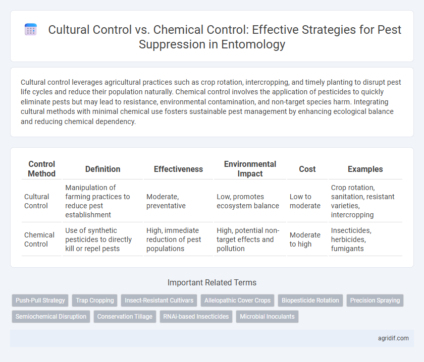 Cultural Control vs. Chemical Control: Effective Strategies for Pest Suppression in Entomology