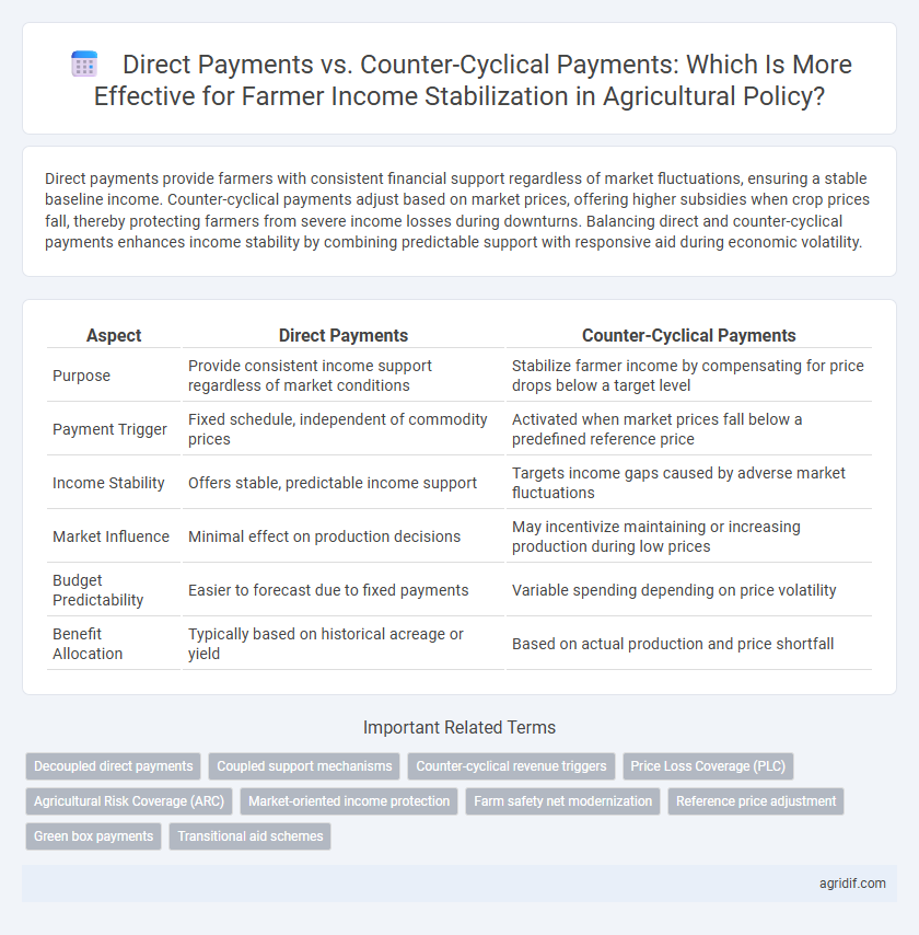 Direct Payments vs. Counter-Cyclical Payments: Which Is More Effective for Farmer Income Stabilization in Agricultural Policy?