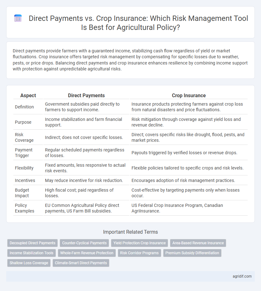 Direct Payments vs. Crop Insurance: Which Risk Management Tool Is Best for Agricultural Policy?