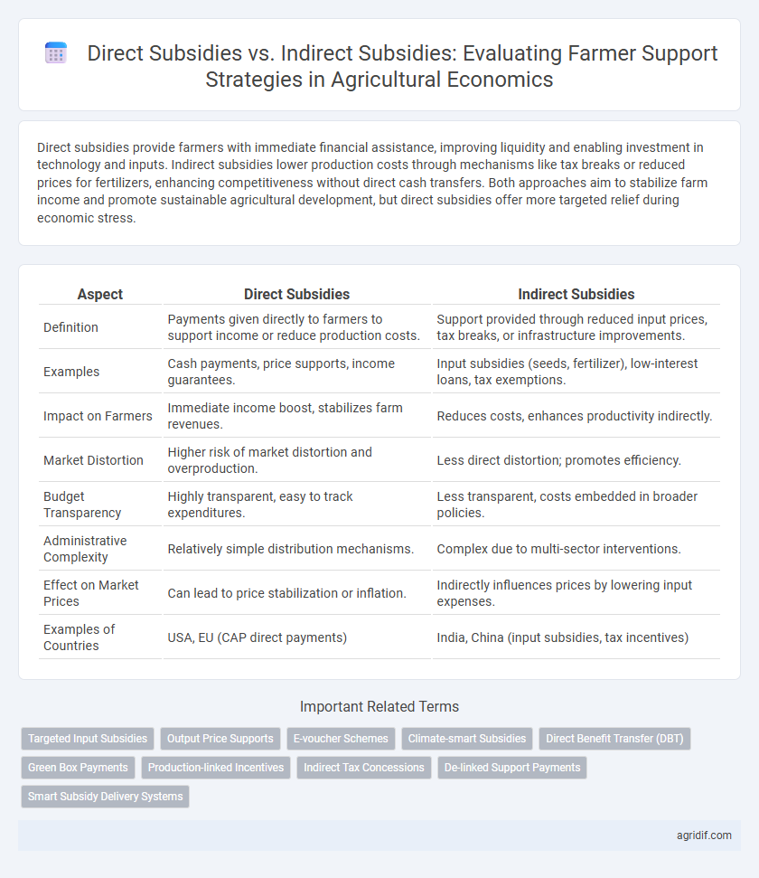 Direct Subsidies vs. Indirect Subsidies: Evaluating Farmer Support Strategies in Agricultural Economics