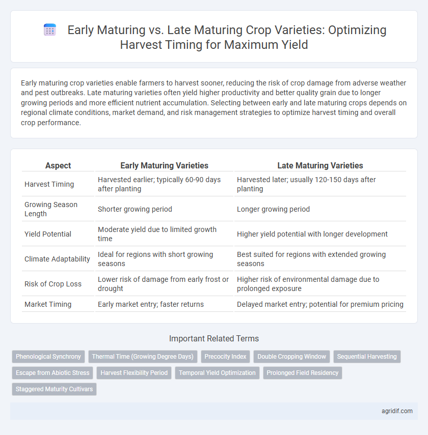 Early Maturing vs. Late Maturing Crop Varieties: Optimizing Harvest Timing for Maximum Yield