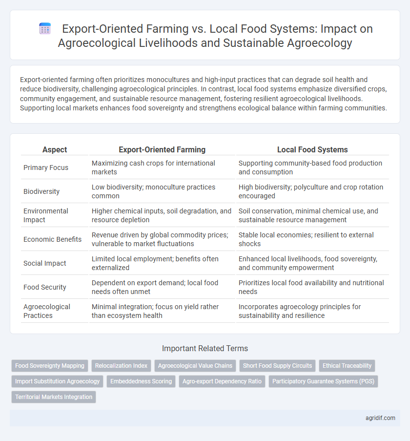 Export-Oriented Farming vs. Local Food Systems: Impact on Agroecological Livelihoods and Sustainable Agroecology