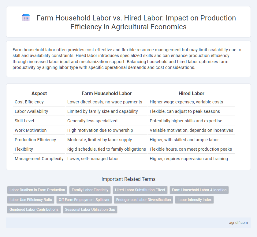 Farm Household Labor vs. Hired Labor: Impact on Production Efficiency in Agricultural Economics