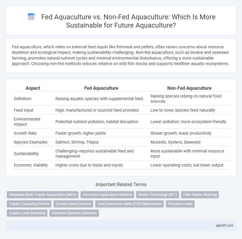 Fed Aquaculture vs. Non-Fed Aquaculture: Which Is More Sustainable for Future Aquaculture?