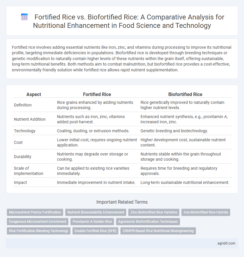 Fortified Rice vs. Biofortified Rice: A Comparative Analysis for Nutritional Enhancement in Food Science and Technology