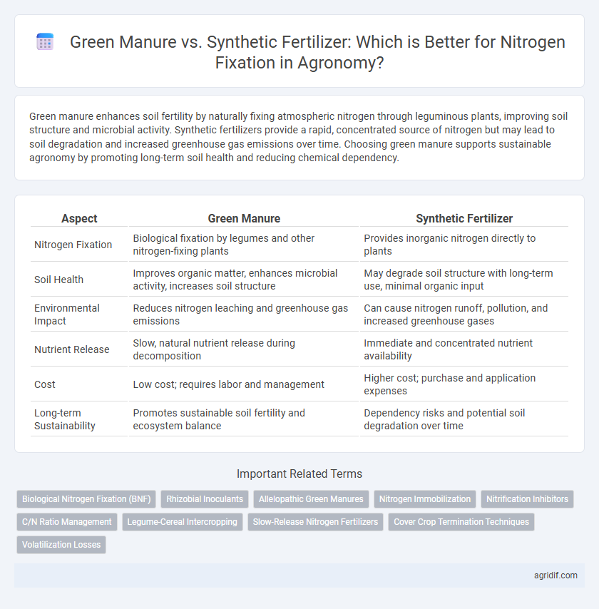 Green Manure vs. Synthetic Fertilizer: Which is Better for Nitrogen Fixation in Agronomy?