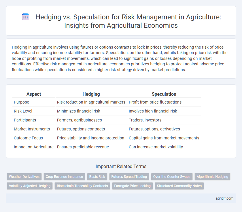 Hedging vs. Speculation for Risk Management in Agriculture: Insights from Agricultural Economics