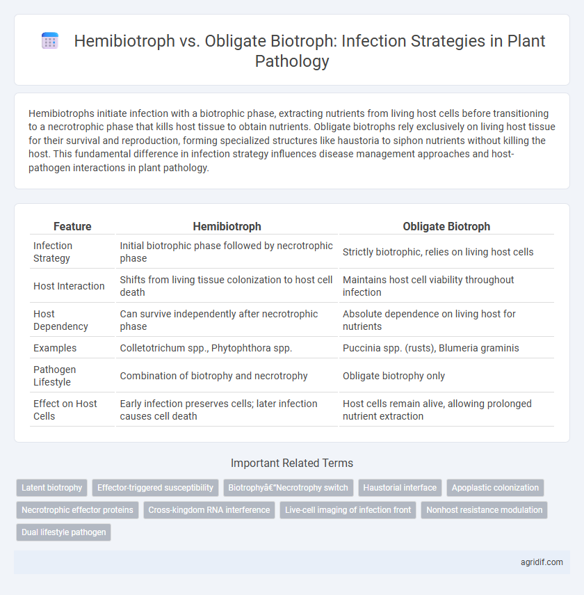 Hemibiotroph vs. Obligate Biotroph: Infection Strategies in Plant Pathology