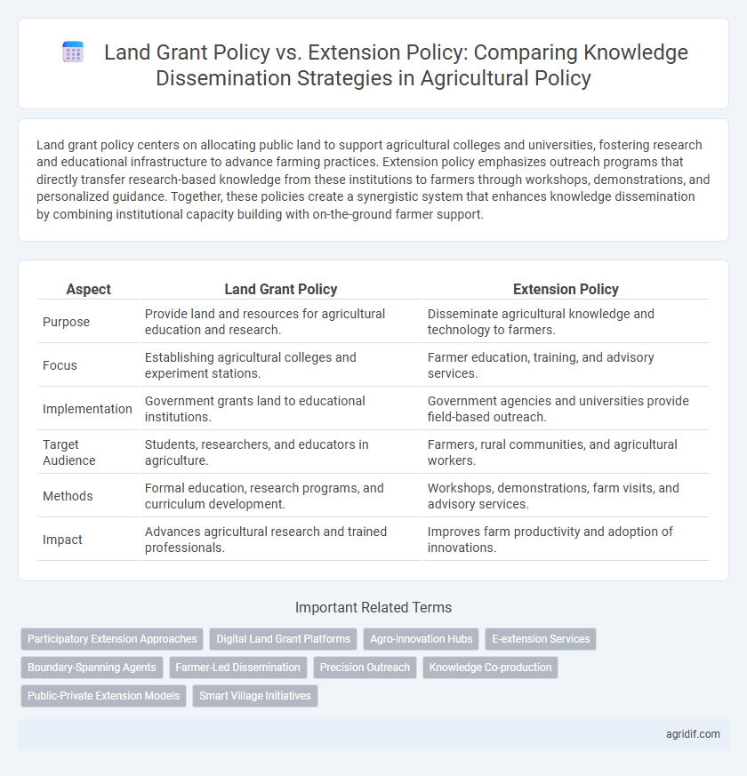 Land Grant Policy vs. Extension Policy: Comparing Knowledge Dissemination Strategies in Agricultural Policy
