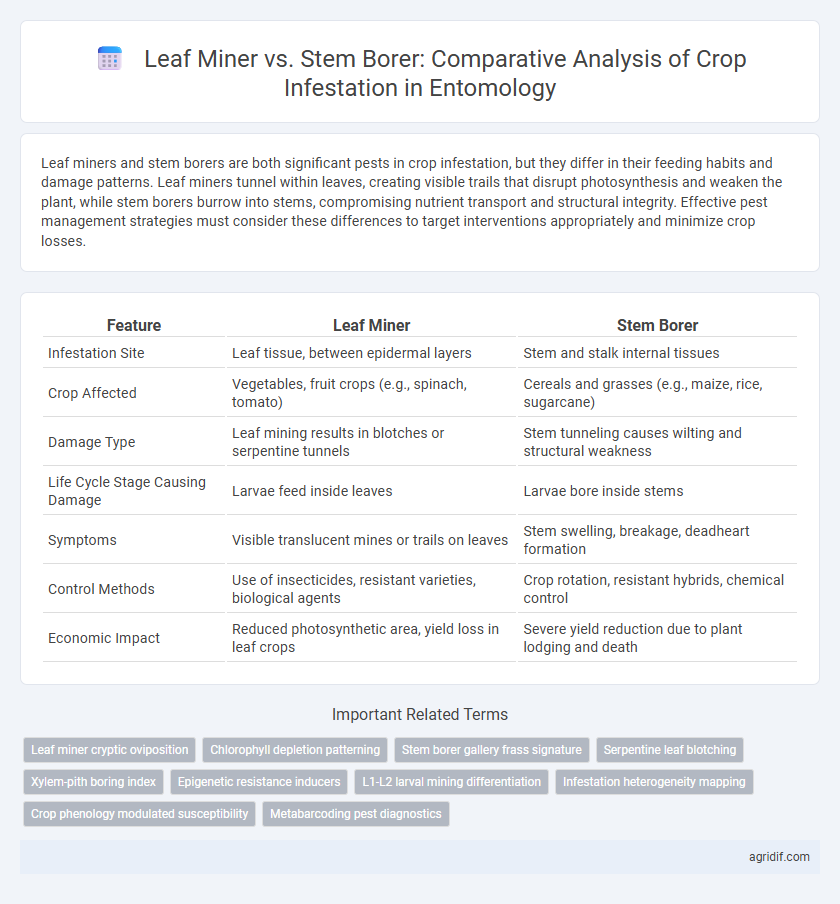 Leaf Miner vs. Stem Borer: Comparative Analysis of Crop Infestation in Entomology