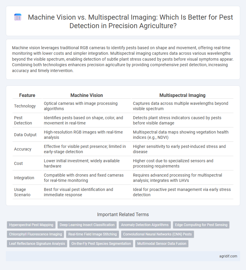 Machine Vision vs. Multispectral Imaging: Which Is Better for Pest Detection in Precision Agriculture?