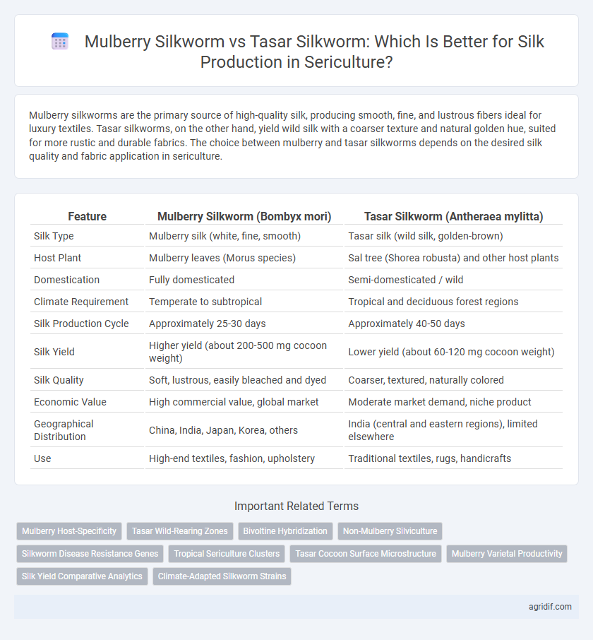 Mulberry Silkworm vs Tasar Silkworm: Which Is Better for Silk Production in Sericulture?