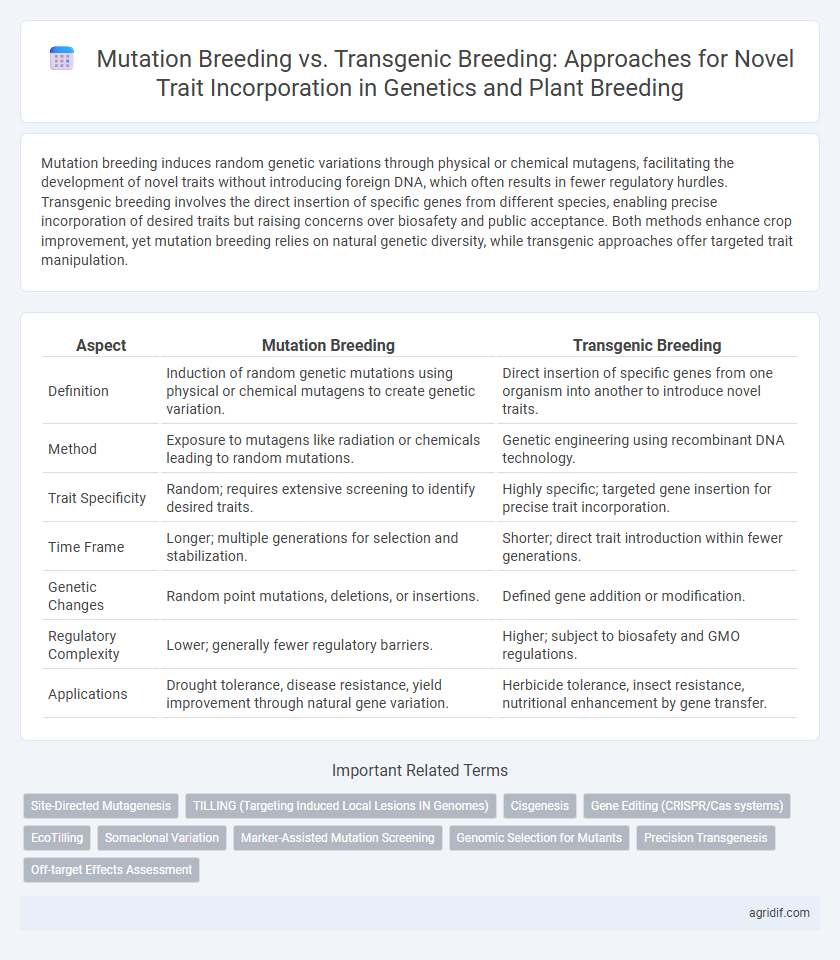 Mutation Breeding vs. Transgenic Breeding: Approaches for Novel Trait Incorporation in Genetics and Plant Breeding