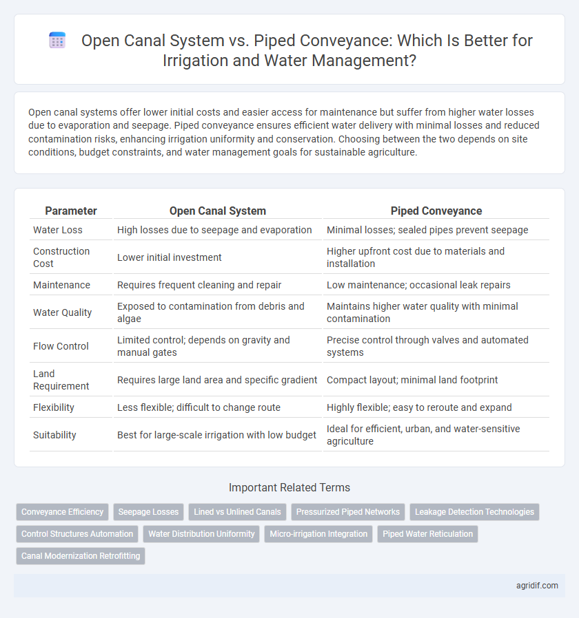 Open Canal System vs. Piped Conveyance: Which Is Better for Irrigation and Water Management?