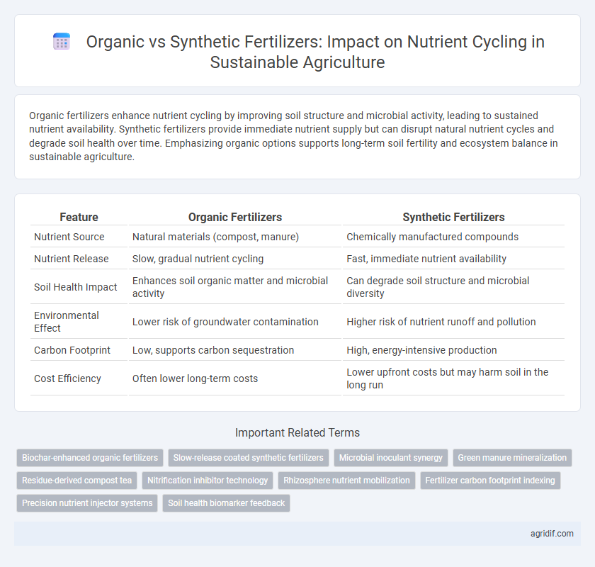 Organic vs Synthetic Fertilizers: Impact on Nutrient Cycling in Sustainable Agriculture