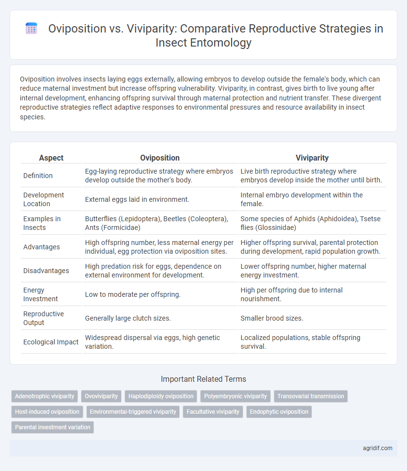 Oviposition vs. Viviparity: Comparative Reproductive Strategies in Insect Entomology