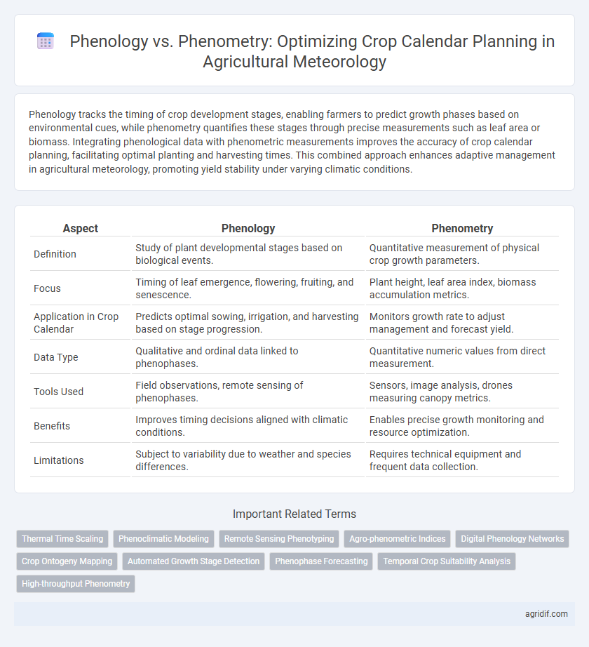 Phenology vs. Phenometry: Optimizing Crop Calendar Planning in Agricultural Meteorology