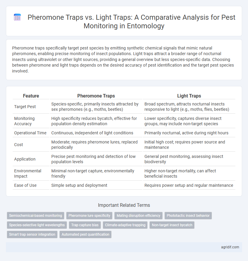 Pheromone Traps vs. Light Traps: A Comparative Analysis for Pest Monitoring in Entomology