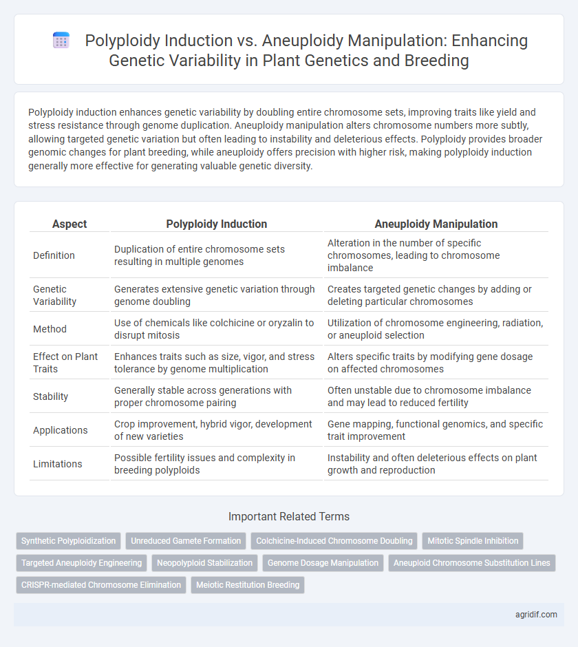 Polyploidy Induction vs. Aneuploidy Manipulation: Enhancing Genetic Variability in Plant Genetics and Breeding