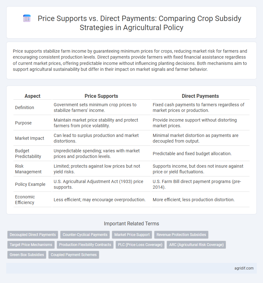Price Supports vs. Direct Payments: Comparing Crop Subsidy Strategies in Agricultural Policy