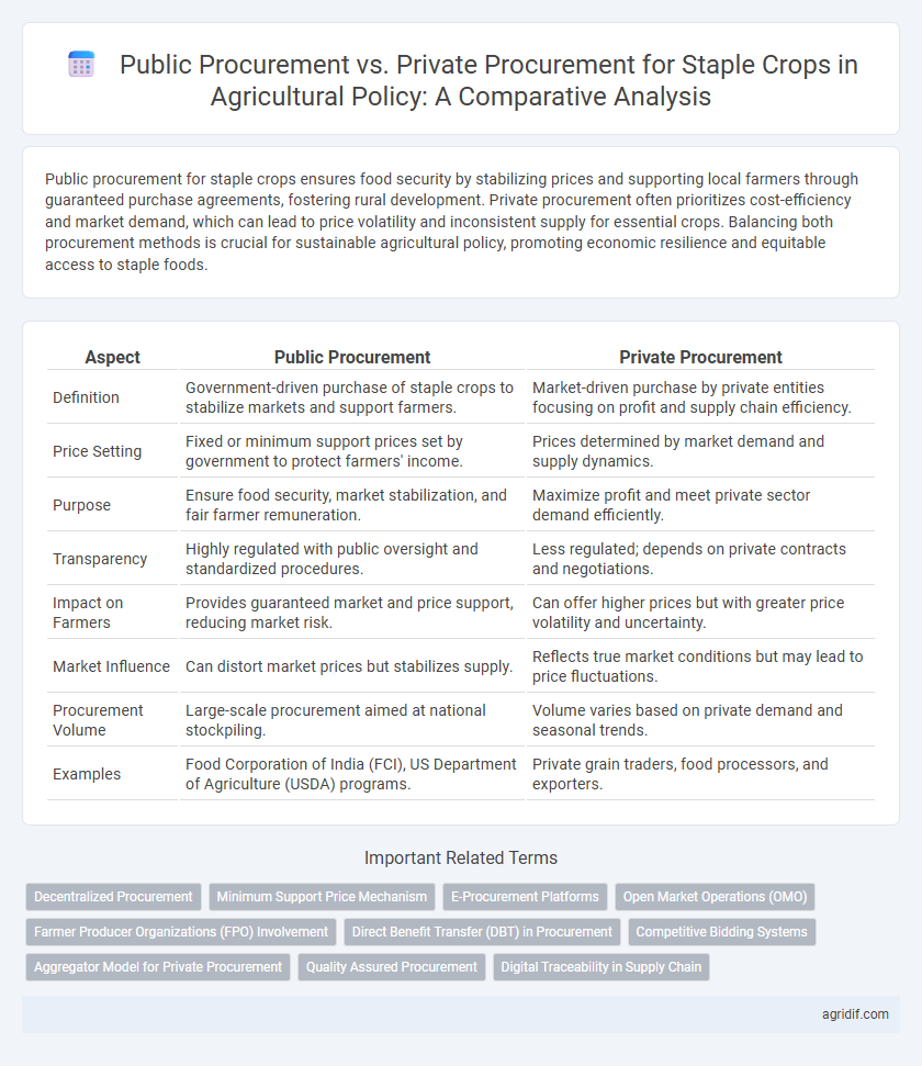 Public Procurement vs. Private Procurement for Staple Crops in Agricultural Policy: A Comparative Analysis