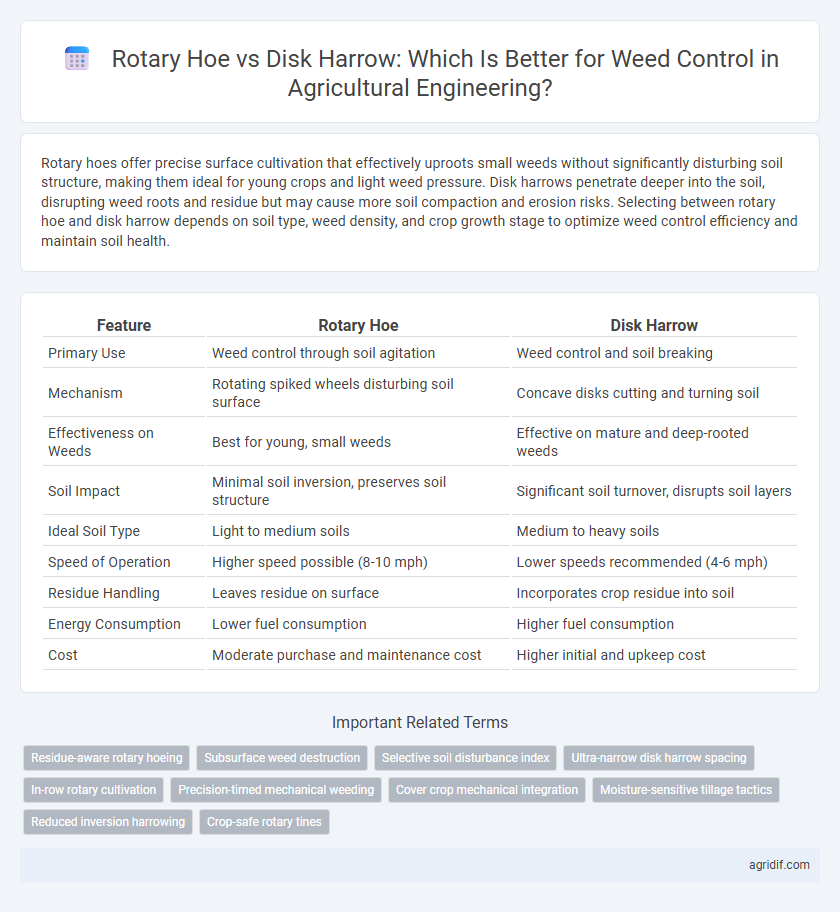 Rotary Hoe vs Disk Harrow: Which Is Better for Weed Control in Agricultural Engineering?