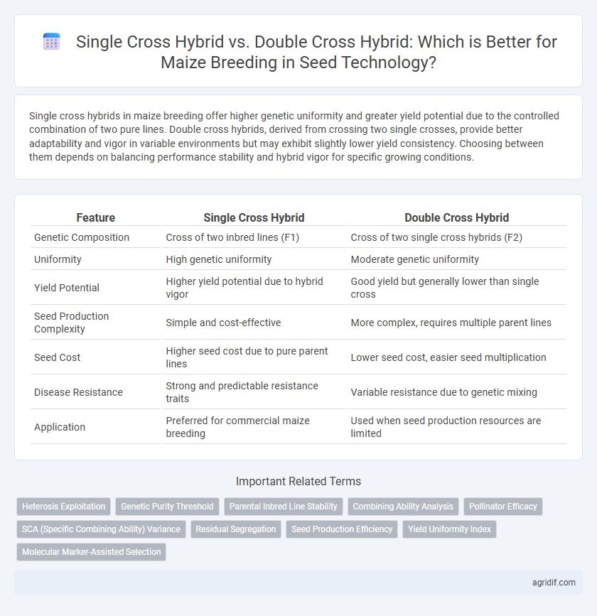 Single Cross Hybrid vs. Double Cross Hybrid: Which is Better for Maize Breeding in Seed Technology?