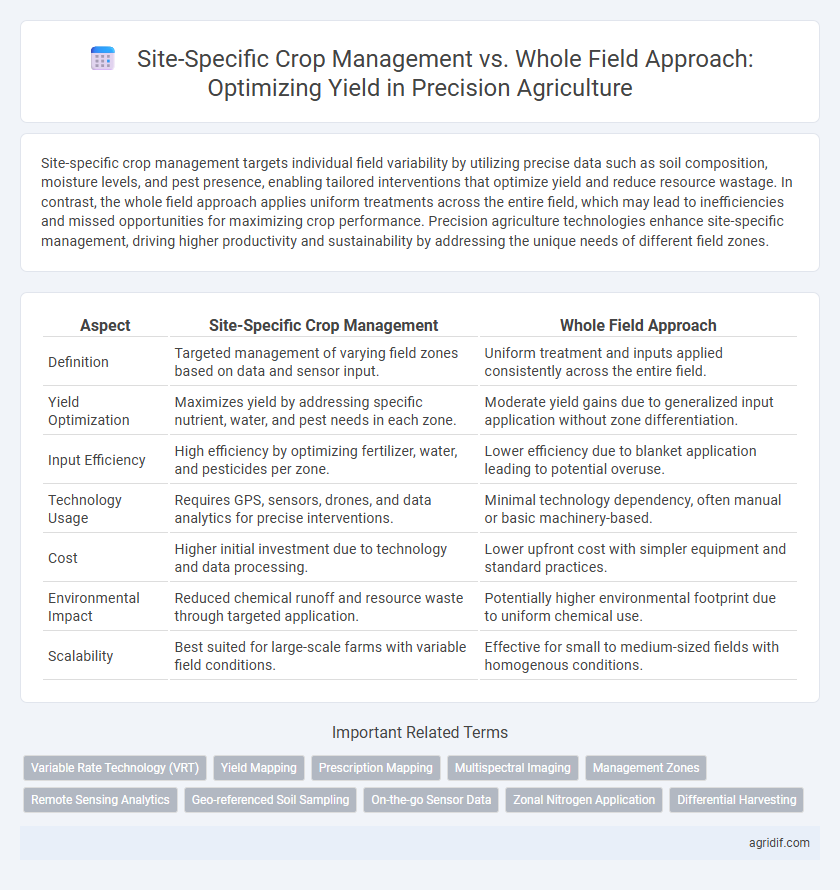 Site-Specific Crop Management vs. Whole Field Approach: Optimizing Yield in Precision Agriculture