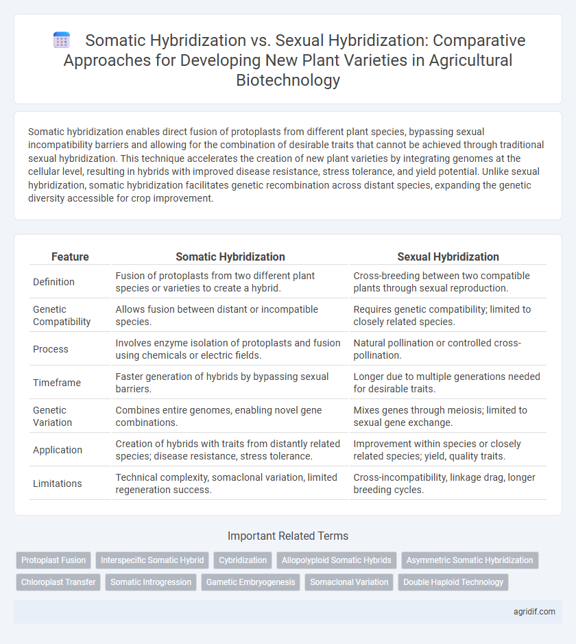 Somatic Hybridization vs. Sexual Hybridization: Comparative Approaches for Developing New Plant Varieties in Agricultural Biotechnology