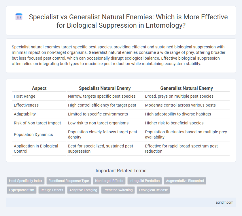Specialist vs Generalist Natural Enemies: Which is More Effective for Biological Suppression in Entomology?