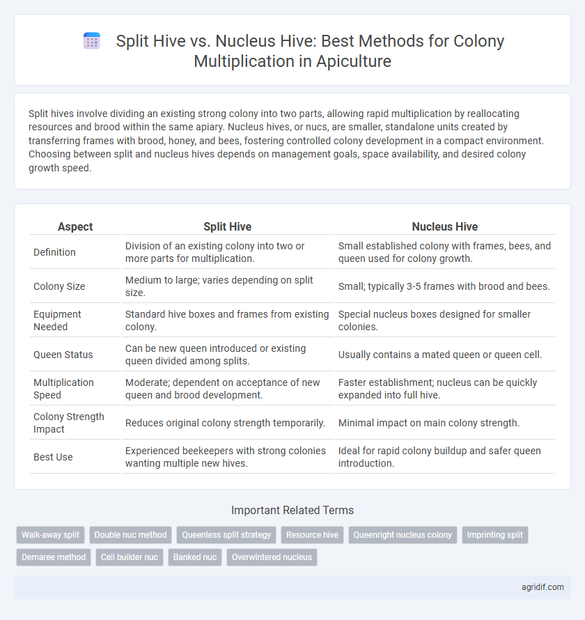 Split Hive vs. Nucleus Hive: Best Methods for Colony Multiplication in Apiculture