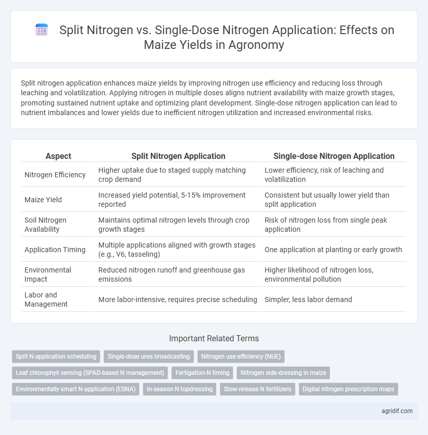 Split Nitrogen vs. Single-Dose Nitrogen Application: Effects on Maize Yields in Agronomy