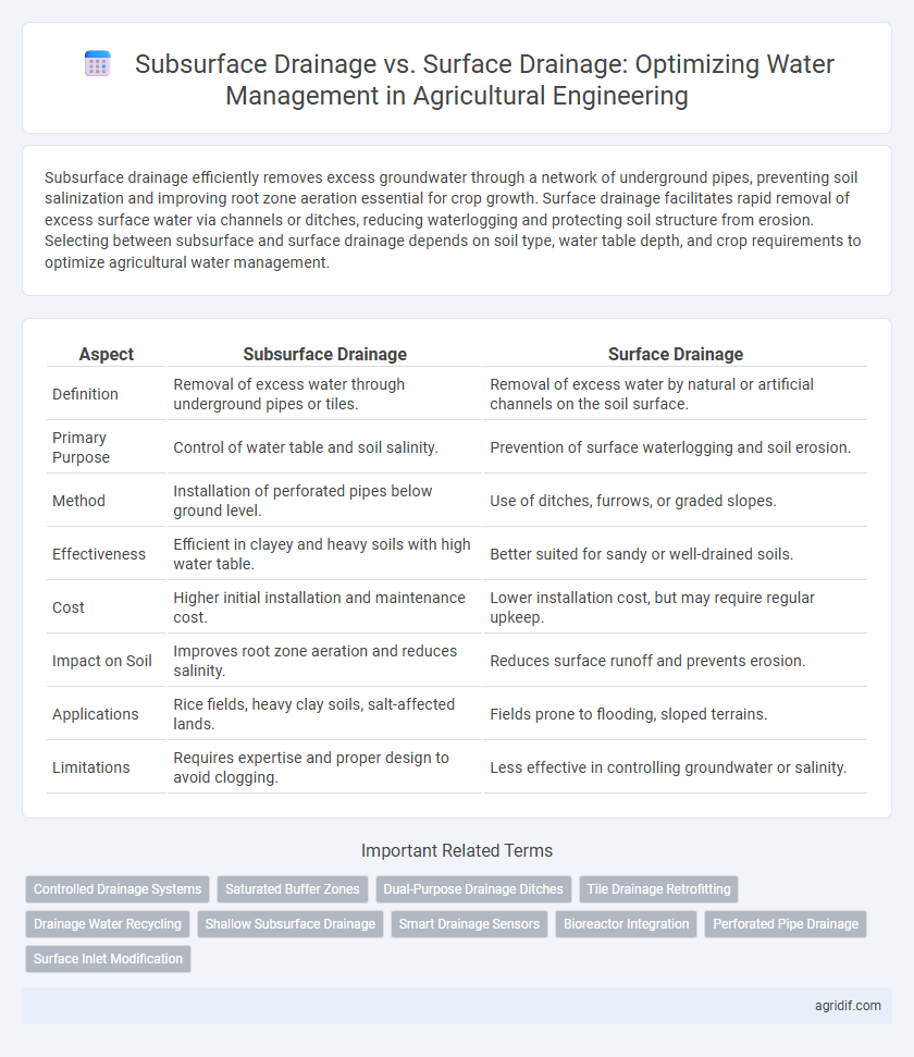 Subsurface Drainage vs. Surface Drainage: Optimizing Water Management in Agricultural Engineering