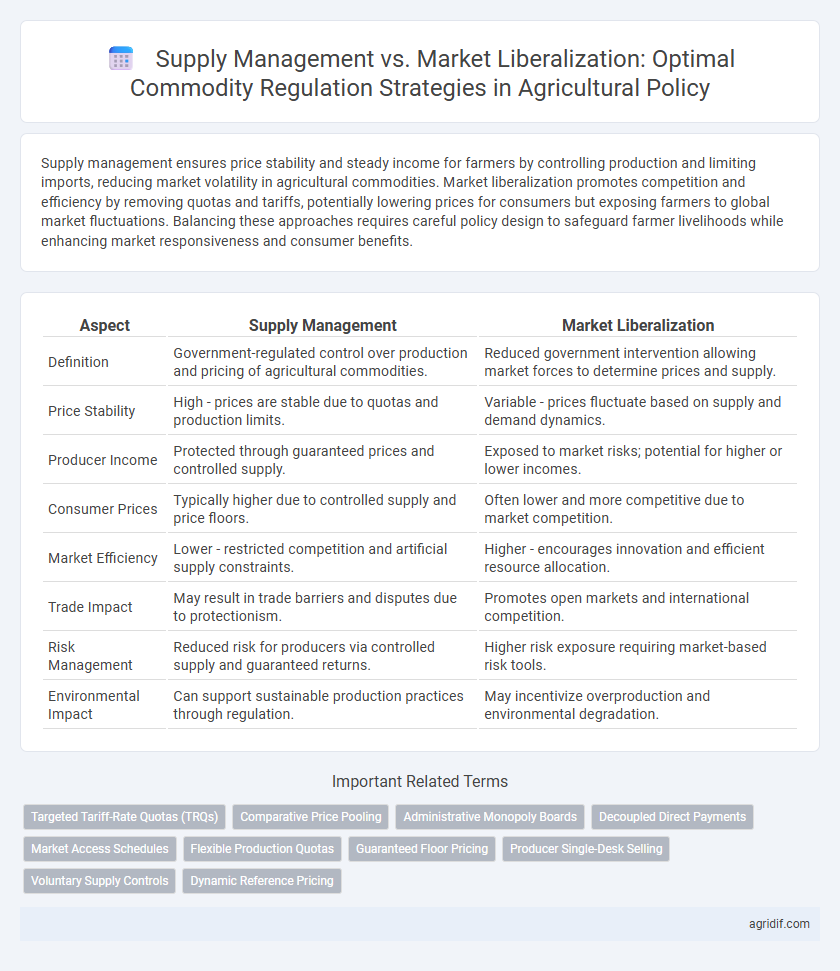 Supply Management vs. Market Liberalization: Optimal Commodity Regulation Strategies in Agricultural Policy