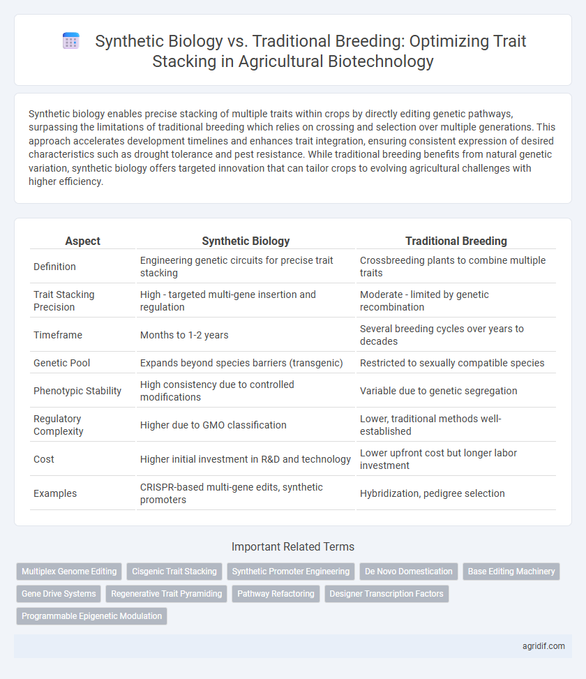 Synthetic Biology vs. Traditional Breeding: Optimizing Trait Stacking in Agricultural Biotechnology