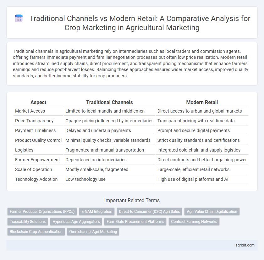Traditional Channels vs Modern Retail: A Comparative Analysis for Crop Marketing in Agricultural Marketing