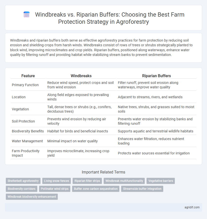 Windbreaks vs. Riparian Buffers: Choosing the Best Farm Protection Strategy in Agroforestry