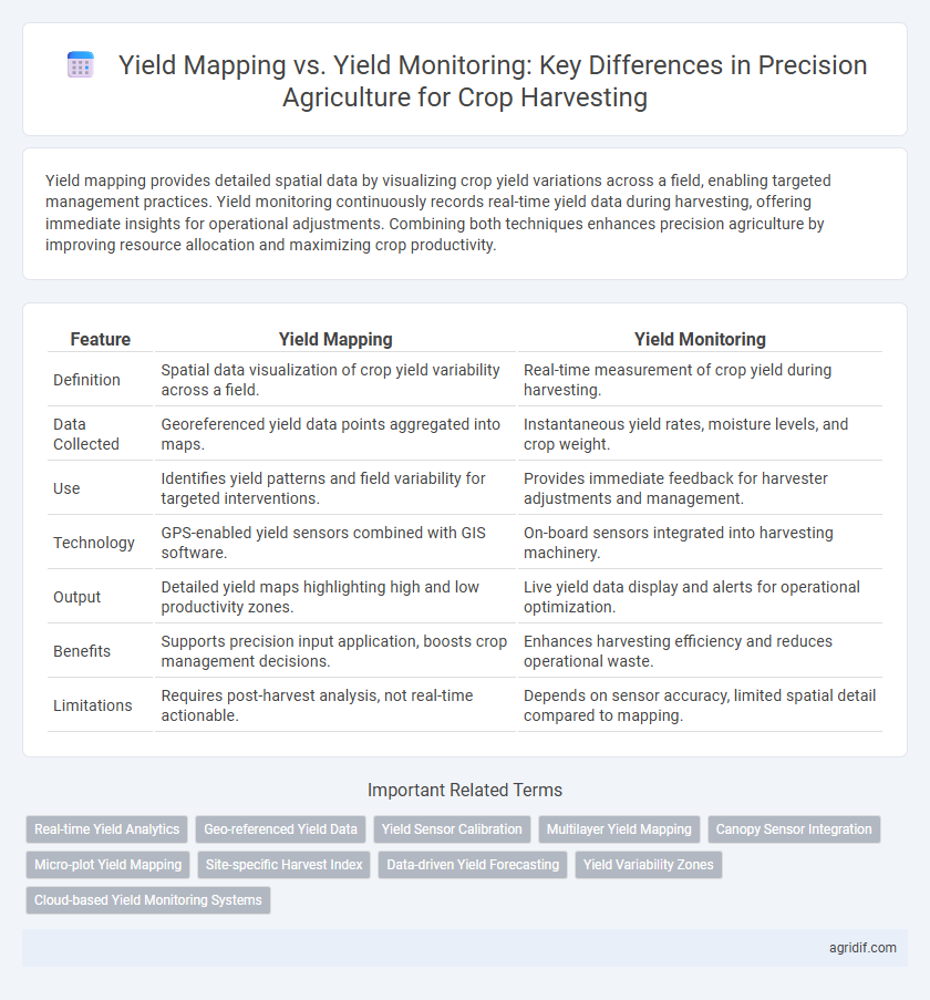 Yield Mapping vs. Yield Monitoring: Key Differences in Precision Agriculture for Crop Harvesting