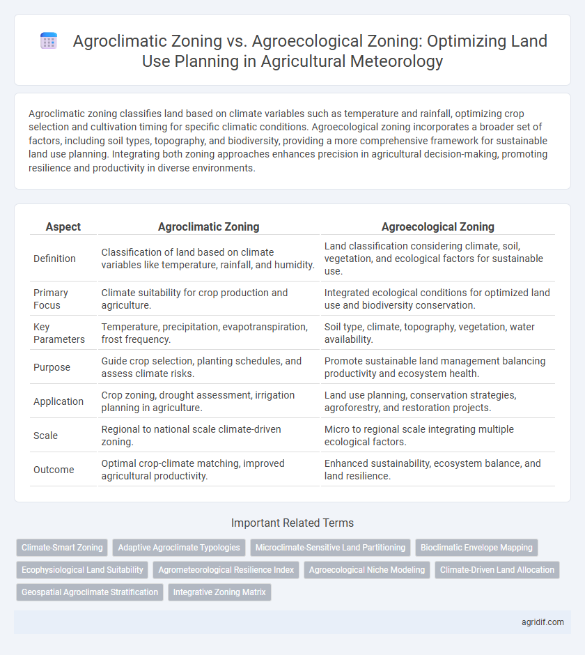 Agroclimatic Zoning vs. Agroecological Zoning: Optimizing Land Use Planning in Agricultural Meteorology