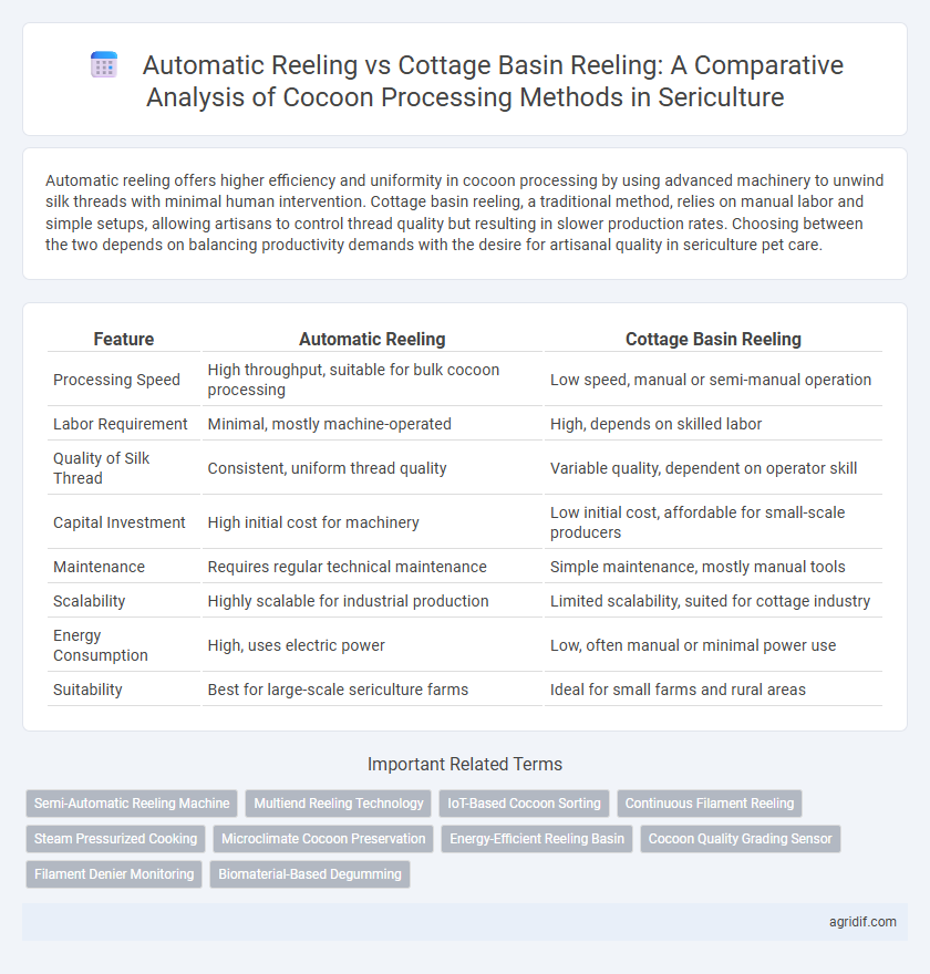 Automatic Reeling vs Cottage Basin Reeling: A Comparative Analysis of Cocoon Processing Methods in Sericulture
