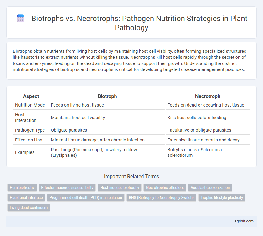 Biotrophs vs. Necrotrophs: Pathogen Nutrition Strategies in Plant Pathology